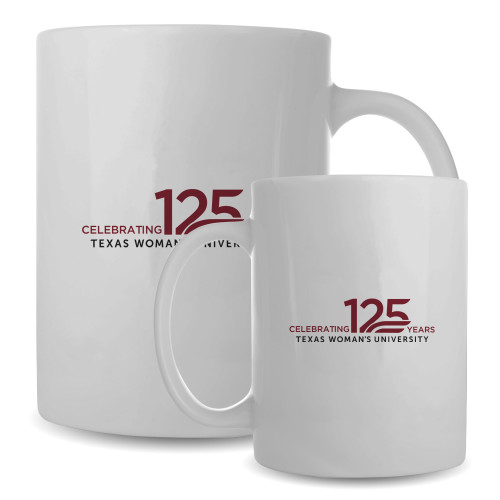  Full Color White Mug 15oz - TWU Celebrating 125 years Flat Mark