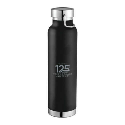  Thor Copper Vacuum Insulated Black Bottle 22oz - TWU Celebrating 125 Years Stacked Engraved
