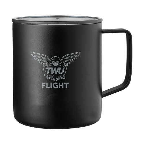  Rover Camp Vacuum Insulated Black Mug 14oz - Owl TWU Flight Engraved