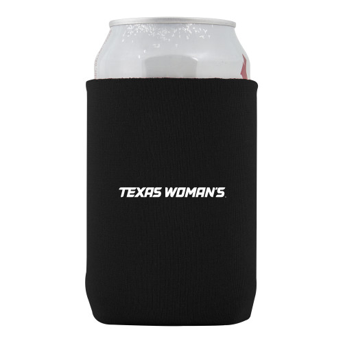  Neoprene Black Can Holder - Texas Womans Typeface