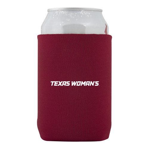  Neoprene Maroon Can Holder - Texas Womans Typeface