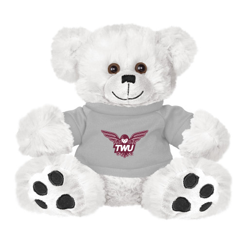  Plush Big Paw 8 1/2 inch White Bear w/Grey Shirt - Owl TWU