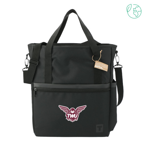  Tranzip Black Recycled Computer Tote - Owl TWU