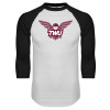 Thumbnail image for  White/Black Raglan Baseball T Shirt