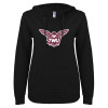 Thumbnail image for  ENZA Womens Black V Notch Raw Edge Fleece Hoodie