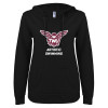 Thumbnail image for  ENZA Womens Black V Notch Raw Edge Fleece Hoodie