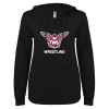Thumbnail image for  ENZA Womens Black V Notch Raw Edge Fleece Hoodie