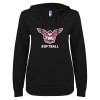 Thumbnail image for  ENZA Womens Black V Notch Raw Edge Fleece Hoodie