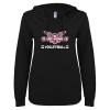 Thumbnail image for  ENZA Womens Black V Notch Raw Edge Fleece Hoodie