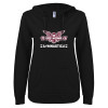 Thumbnail image for  ENZA Womens Black V Notch Raw Edge Fleece Hoodie