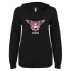 Thumbnail image for  ENZA Womens Black V Notch Raw Edge Fleece Hoodie