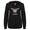 Thumbnail image for  ENZA Womens Black V Notch Raw Edge Fleece Hoodie