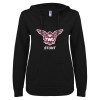 Thumbnail image for  ENZA Womens Black V Notch Raw Edge Fleece Hoodie