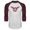 Thumbnail image for  White/Maroon Raglan Baseball T Shirt