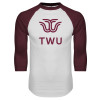 Thumbnail image for  White/Maroon Raglan Baseball T Shirt