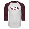 Thumbnail image for  White/Maroon Raglan Baseball T Shirt