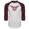Thumbnail image for  White/Maroon Raglan Baseball T Shirt