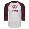 Thumbnail image for  White/Maroon Raglan Baseball T Shirt