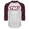 Thumbnail image for  White/Maroon Raglan Baseball T Shirt
