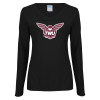 Thumbnail image for  Womens Black Long Sleeve V Neck Tee 