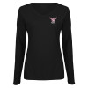 Thumbnail image for  Womens Black Long Sleeve V Neck Tee 