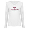 Thumbnail image for  Womens White Long Sleeve V Neck Tee