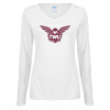 Thumbnail image for  Womens White Long Sleeve V Neck Tee