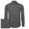 Thumbnail image for  Dark Charcoal Poplin Crosshatch Long Sleeve Button Down