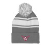 Thumbnail image for  Grey/White Two Tone Knit Pom Beanie w/Cuff