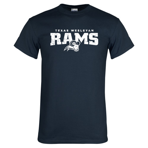  Navy T Shirt - Primary Mark Distressed