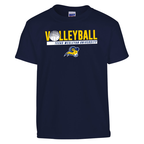  Youth Navy T Shirt - Texas Wesleyan University Volleyball
