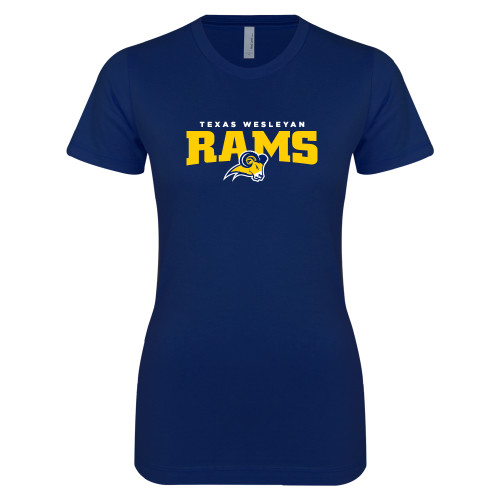  Next Level Womens Navy Boyfriend Tee - Primary Mark
