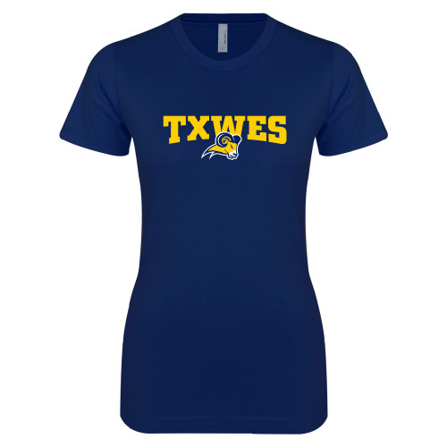 Next Level Womens Navy Boyfriend Tee - Secondary Mark