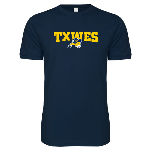  Next Level Navy SoftStyle T Shirt - Secondary Mark