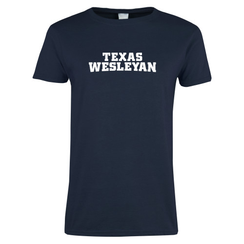  Womens Short Sleeve Navy Tee - Texas Wesleyan