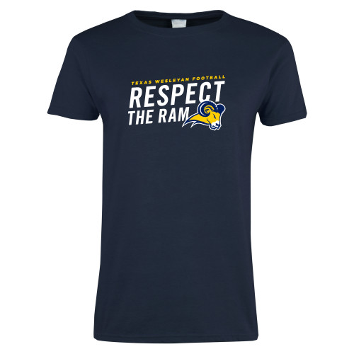 Womens Short Sleeve Navy Tee - Respect The Ram