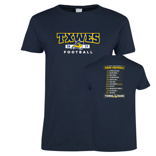 Womens Short Sleeve Navy Tee - TXWES Football 2017