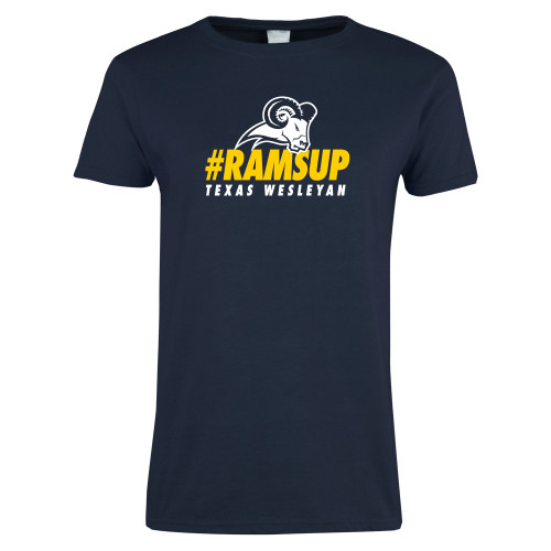  Womens Short Sleeve Navy Tee - #Ramsup