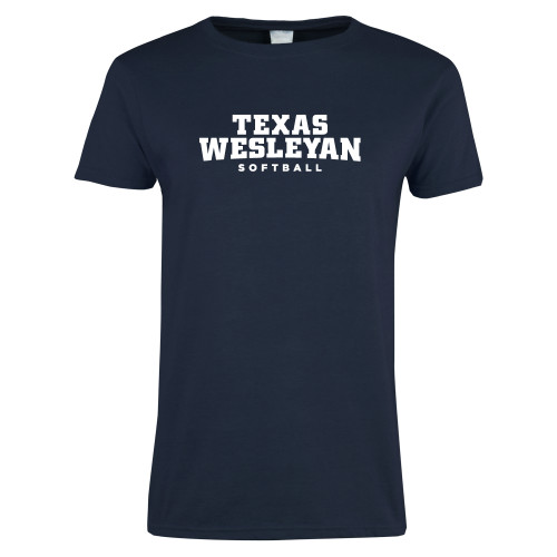  Womens Short Sleeve Navy Tee - Softball