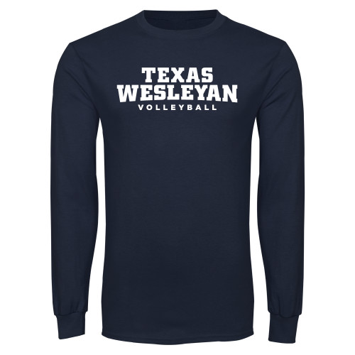  Navy Long Sleeve T Shirt - Volleyball