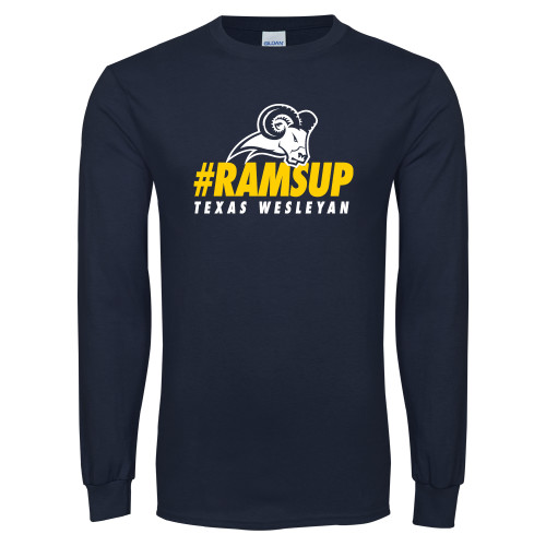  Navy Long Sleeve T-Shirt - #Ramsup