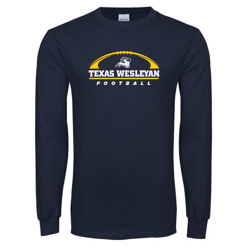  Navy Long Sleeve T-Shirt - Football Design