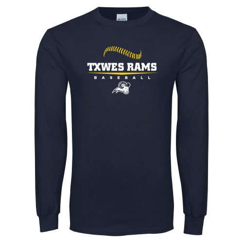  Navy Long Sleeve T-Shirt - Baseball Design