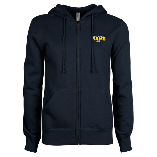 Texas Wesleyan ENZA Womens Navy Fleece Full Zip Hoodie