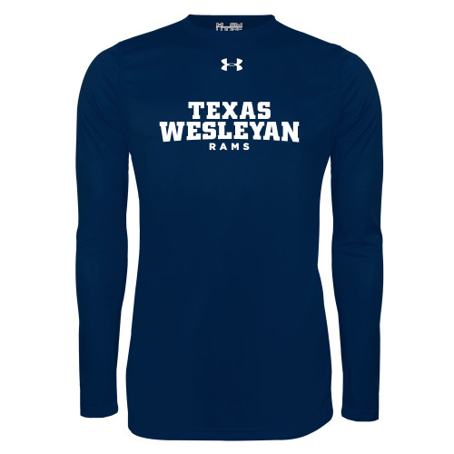  Under Armour Navy Long Sleeve Tech Tee - Texas Wesleyan Rams