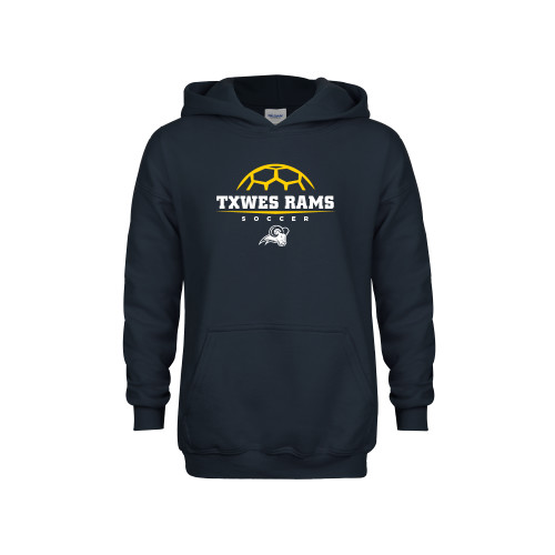  Youth Navy Fleece Hoodie - Soccer Design