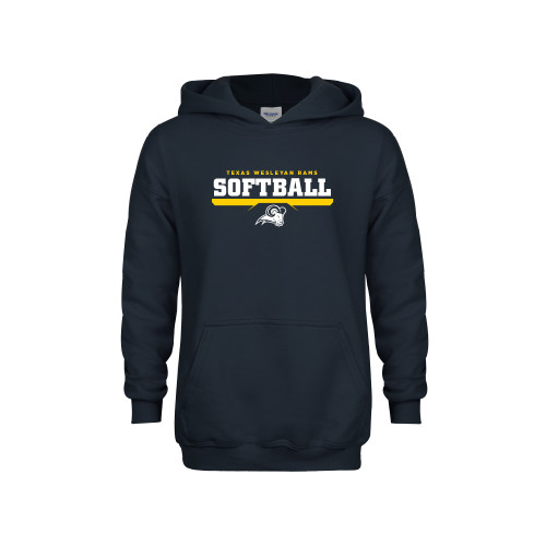  Youth Navy Fleece Hoodie - Softball Design