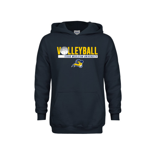  Youth Navy Fleece Hoodie - Texas Wesleyan University Volleyball