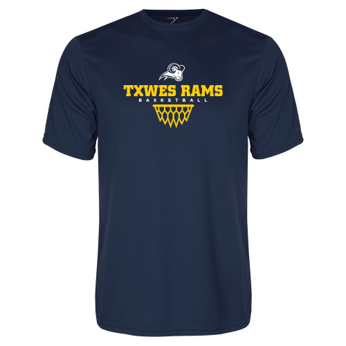  Navy Performance Tee - Basketball Design