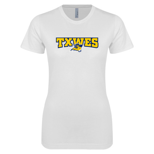  Next Level Womens White Boyfriend Tee - Secondary Mark